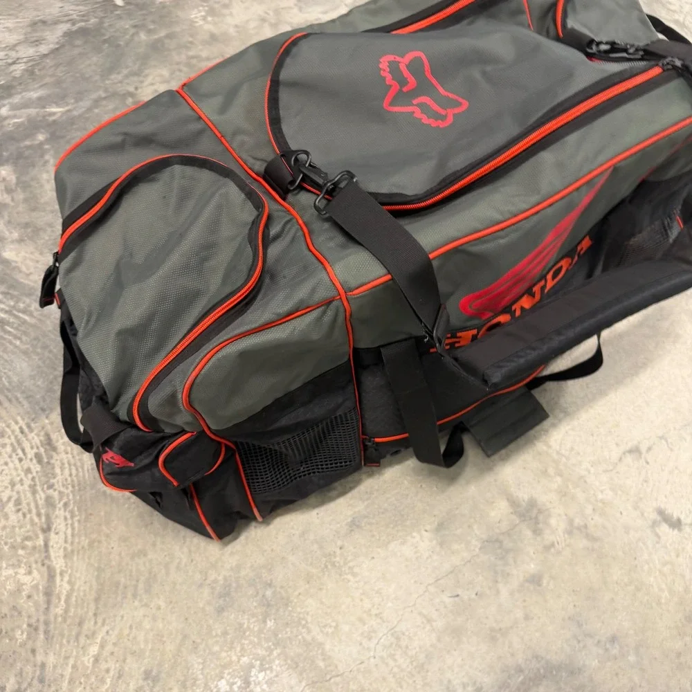 Fox Racing Honda Gear Bag Unisex Large Grey Black Good Motocross Duffel Luggage